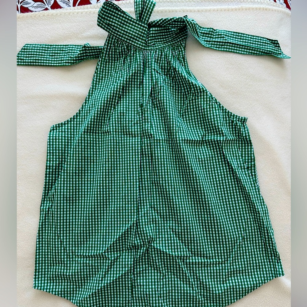 JCrew Gingham Tie Blouse